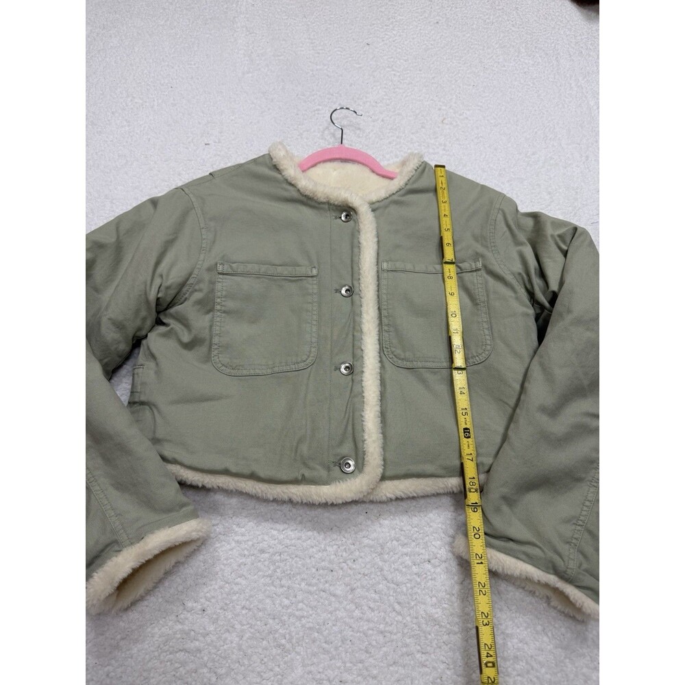 Anthropologie Pilcro Jacket Fleece Lined Lady Light Gray Cozy Preppy Size XS NWT - Picture 4 of 12